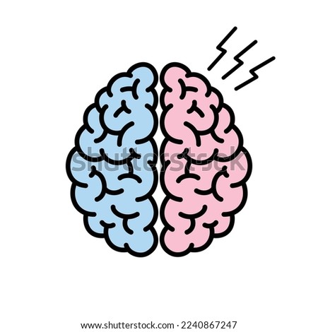 brain simple illustration top angle, vector illustration