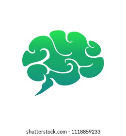 Brain smart idea logo design icon template. Creativity brainstorming badge vector illustration. Neurological medical patch emblem on white background