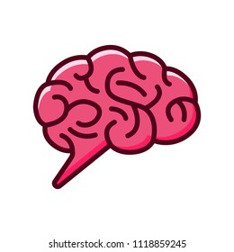 Brain smart idea logo design icon template. Creativity brainstorming badge vector illustration. Neurological medical patch emblem on white background