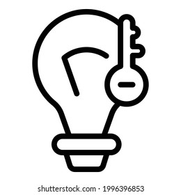 Icono de la bombilla inteligente del cerebro. Esquema Icono de vector de bombilla inteligente inteligente para diseño web aislado en fondo blanco