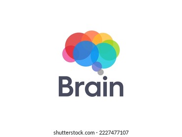 brain and smart tech logo design templates