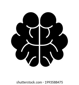 brain solid black icon vector