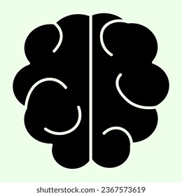 Brain solid icon. Human mind or intelligence symbol glyph style pictogram on white background. Development and idea signs for mobile concept and web design. Vector graphics