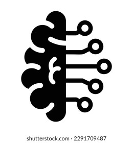 brain solid icon illustration vector graphic