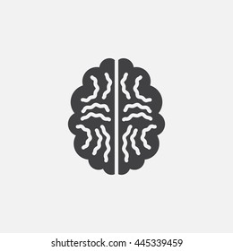 brain solid icon, vector illustration, pictogram isolated on white