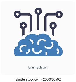 Brain Solution or Storming Icon Concept