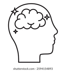 Brain with sparkles symbolizing cognitive improvement