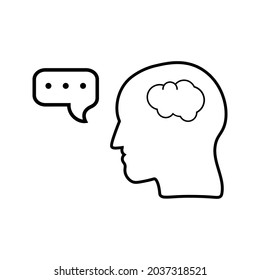 Brain speech therapist icon  for web design isolated on white background. eps 10