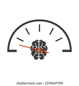 Brain speed speedometer on a white background. Vector illustration