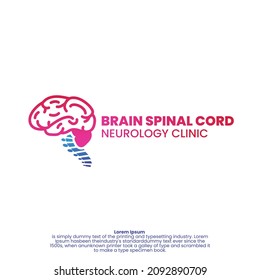 brain and spinal cord logo on isolated background