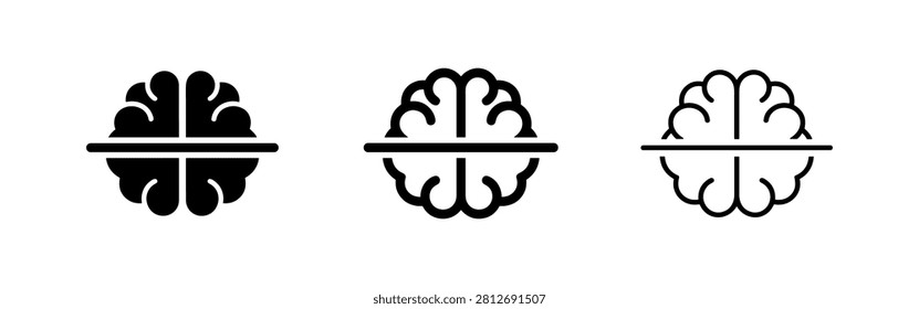 Brain split horizontally icon, representing compartmentalization or segmentation