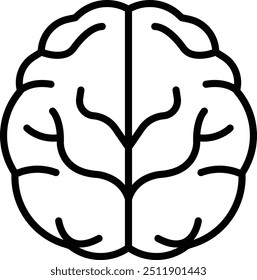 The brain is split into two halves, with one half blue and the other half orange