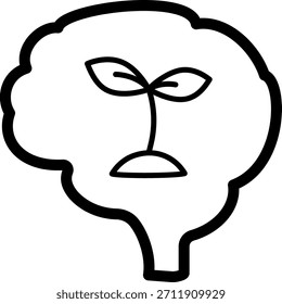Cerebro con brotes: creatividad y crecimiento mental