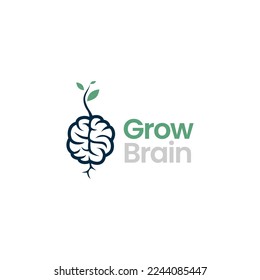 brain sprout logo icon vector design template