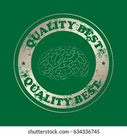 brain  . Stamp with text. Quality  best