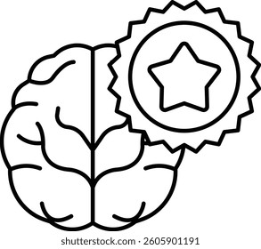 A brain with a star on top of it. The brain is the symbol of intelligence and the star is a symbol of excellence. The image conveys the idea that intelligence and excellence go hand in hand