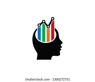 Brain Stats Logo Template, Icon, Symbol - Vector