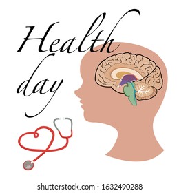 Brain and Stethoscope health day pattern 