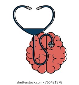brain with stethoscope medical