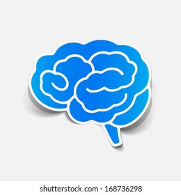 brain sticker, realistic design element