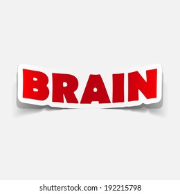 brain sticker, realistic design element