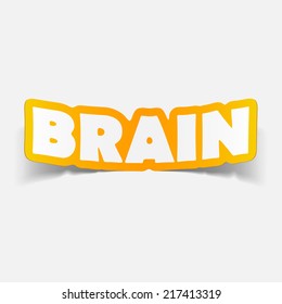 brain sticker, realistic design element