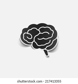 brain sticker, realistic design element