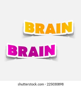 brain sticker, realistic design element