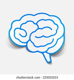 brain sticker, realistic design element