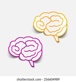 adhesivo cerebral, elemento de diseño realista