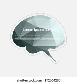 Brain sticker. Vector illustration.