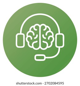 Kopfhörer-Symbol für Gehirnstimulation mit editierbarem