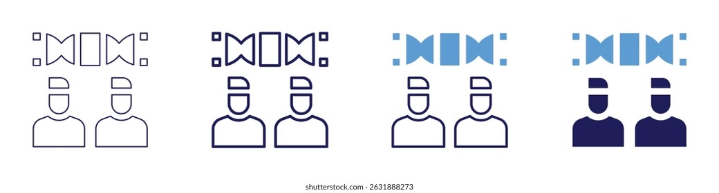 Brain stimulation icon in 4 different styles. Thin Line, Line, Bold Line, Duotone. Duotone style. Editable stroke.