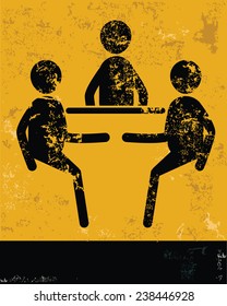 Brain storm concept,human resource on yellow background,grunge vector