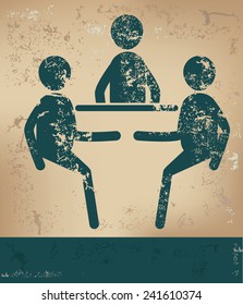 Brain storm concept,human resource on old background,grunge vector