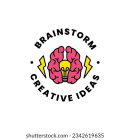 brain storm creative ideas icon illustration