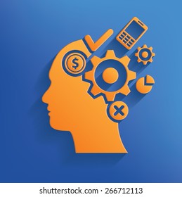 Brain storm design on blue background,clean vector