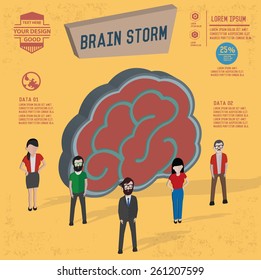 Brain storm design,and character concept,clean vector