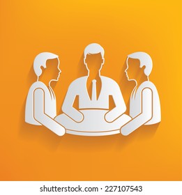 Brain storm human resource on yellow background,clean vector
