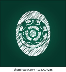 brain storm icon with chalkboard texture