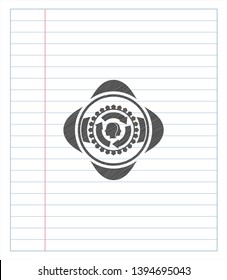 brain storm icon draw with pencil effect. Vector Illustration. Detailed.