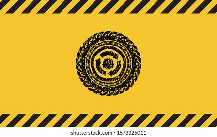 brain storm icon grunge warning sign emblem. Vector Illustration. Detailed.