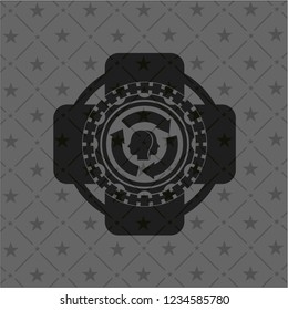 brain storm icon inside black badge