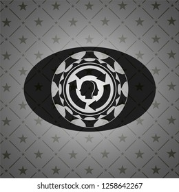 brain storm icon inside black badge