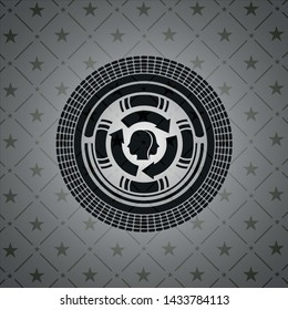 brain storm icon inside black badge