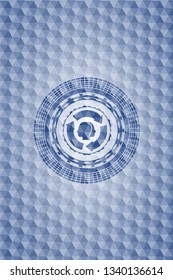 brain storm icon inside blue hexagon badge.