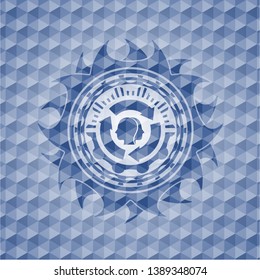 brain storm icon inside blue hexagon badge.