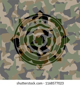 brain storm icon inside camouflage texture
