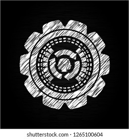 brain storm icon inside chalk emblem