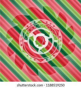 brain storm icon inside christmas style emblem.